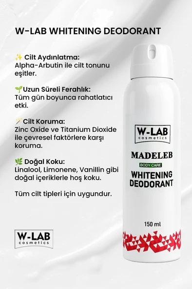 W-Lab Kozmetik Whitening Deodorant 150 Ml - Resim 3