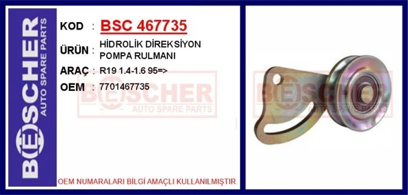 Renault Eski Hidrolık Direksiyon Pompa Rulmanı R19 1.4-1.6 95> - Bsc 467735 ürün görseli