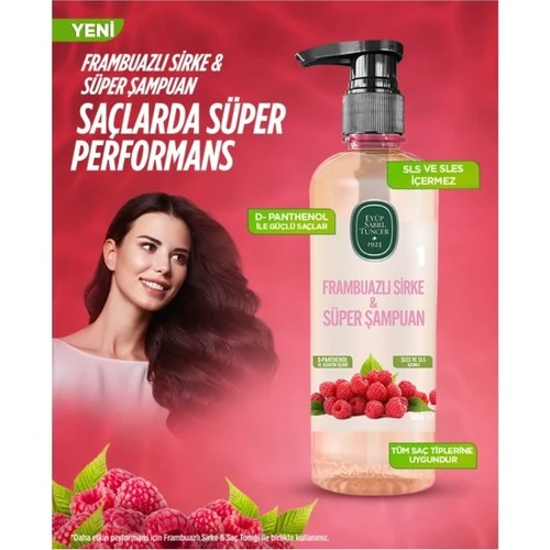 Eyüp Sabri Tuncer Frambuazlı Sirke 500ml Şampuan Pet Şişe - Resim 2
