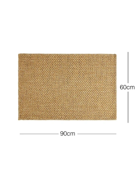 Ocean Home Textile Yıkanabilir Jüt Görünümlü Naturel Renk Hasır Desenli Paspas 60 x 90 cm - Resim 4