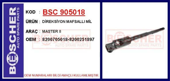 Renault Direksiyon Mafsallı MIL Master II - Bsc 905018 ürün görseli