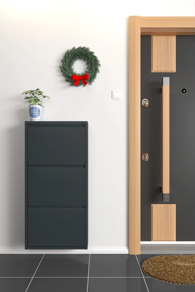 Formood Üçlü Metal Ayakkabılık Antrasit ürün görseli