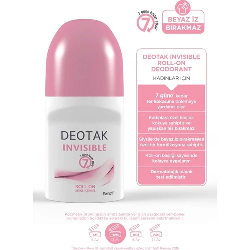 Deotak Invisible Roll-On Women 35 ml - Resim 4