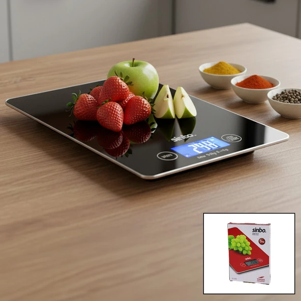 CAM MUTFAK TARTISI TERAZİ LCD EKRAN 5KG/1GR PİLLİ=CR2032 GR/OZ/ML/IB ÖLÇÜM SKS-4526 (5314) ürün görseli