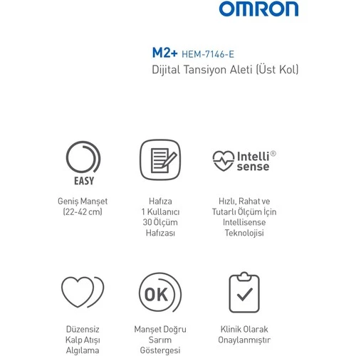 Omron M2+ Digital Koldan Ölçer Tansiyon Aleti - Resim 3