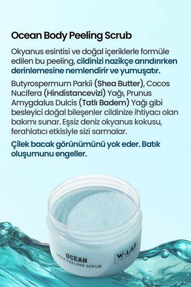 W-Lab Kozmetik Ocean Body Peeling Scrub 250 Ml - Resim 2