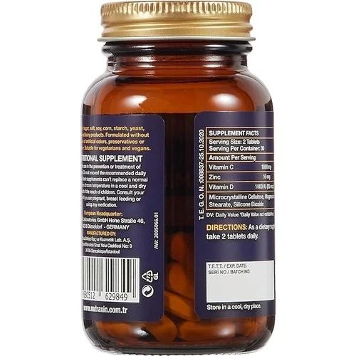 Nutraxin Vitamin Max C + D Zinc 60 Tablet - Resim 2