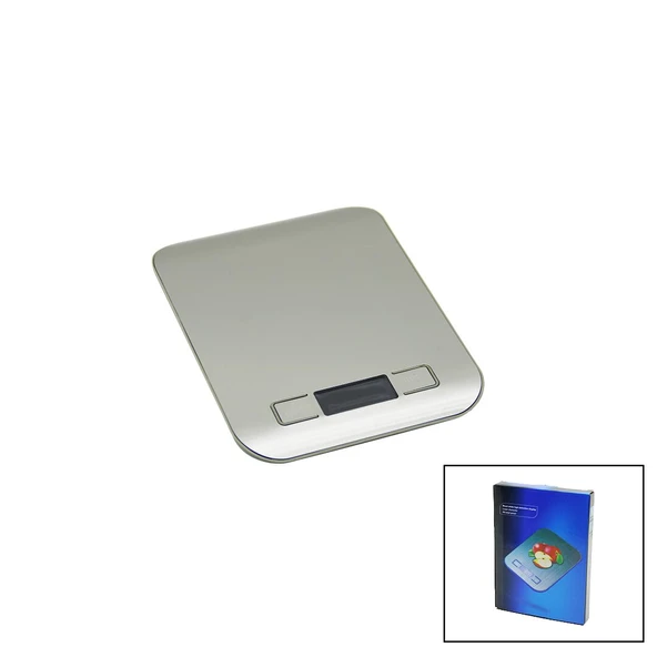 3 KAPASİTE=1000-3000-5000GR/1GR 180X140X18MM DİJİTAL PLATİN MUTFAK TERAZİ - TARTI PİLLİ= 2PCS İNCE (5314) ürün görseli