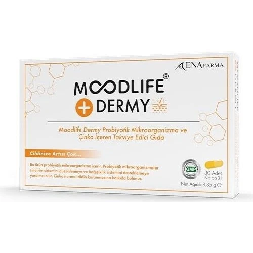 Moodlife Dermy Probiyotik ve Çinko İçeren 30 Kapsül ürün görseli