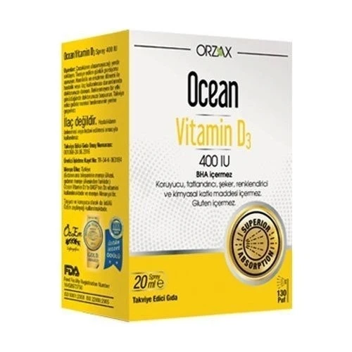 Ocean Vitamin D3 400 IU Oral Sprey 20 ml ürün görseli