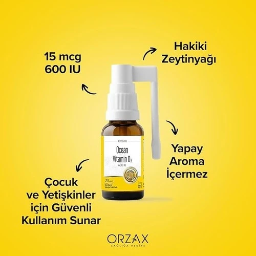 Ocean Vitamin D3 600 IU Oral Sprey 20 ml - Resim 4