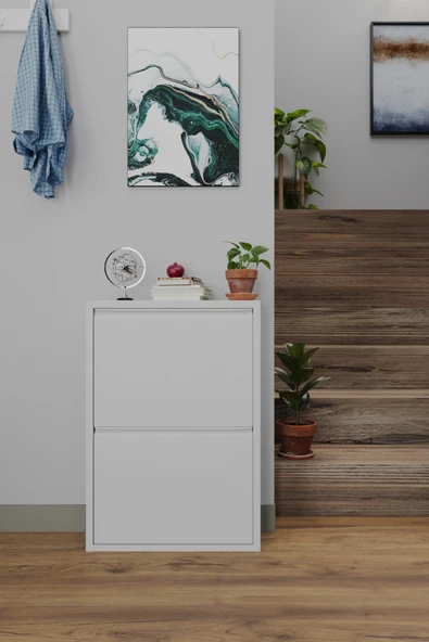 Formood İkili Metal Ayakkabılık Beyaz ürün görseli