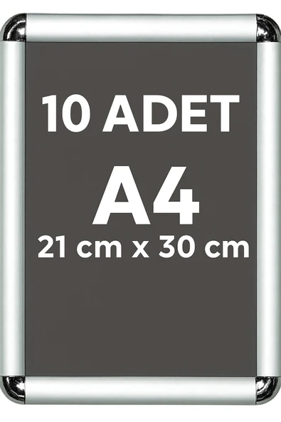 10 Adet A4 Alüminyum Çerçeve Rondo Köşe Aç Kapa Açılır Kapanır ürün görseli 1