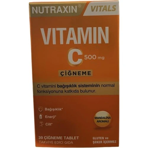 Nutraxin Vitamin C 500 mg 30 Çiğneme Tablet ürün görseli