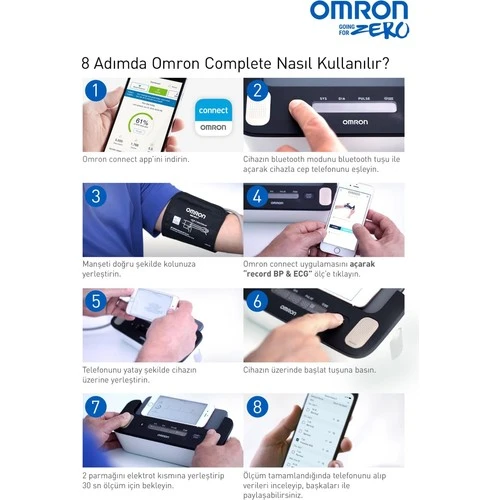 Omron Complete HEM-7530T Tansiyon Aleti + EKG Cihazı - Resim 7