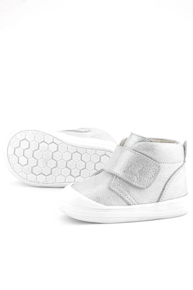 Rakerplus Yoohoo Hakiki Deri Beyaz Simli Cırtlı Unisex Bebek Bot - Resim 7