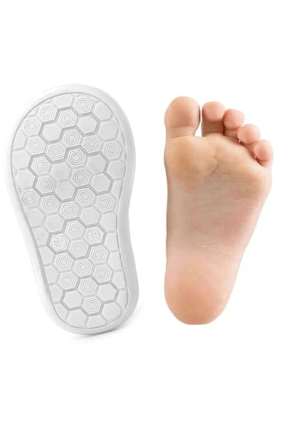 Rakerplus Yoohoo Hakiki Deri Beyaz Simli Cırtlı Unisex Bebek Bot - Resim 10