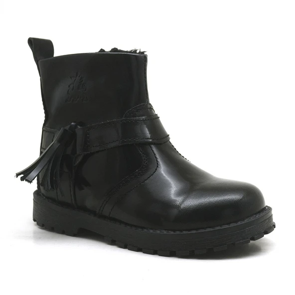 Rakerplus Chiron Hakiki Deri Siyah Rugan Püsküllü Kız Bebek Bot ürün görseli