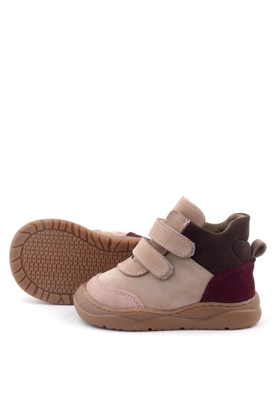 Rakerplus Hakiki Deri Pudra Pembe Cırtlı Çocuk Spor Bot - Resim 7