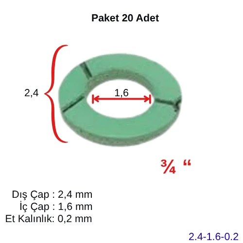 Klingrit Conta  Yeşil 3/4'' (20 Adet) 24*16*0,2 ürün görseli 1