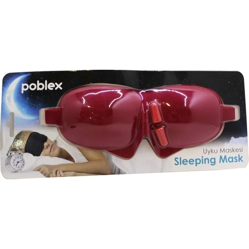 Poblex Uyku Maskesi Yeni Kulak Tıkacı Hediyeli Kırmızı ürün görseli