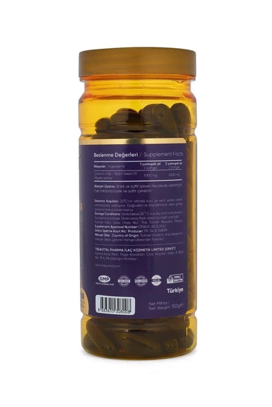 Senkavit Bitkisel Çörekotu Yağı Softjel 1000 mg 100 Kapsül - Resim 2