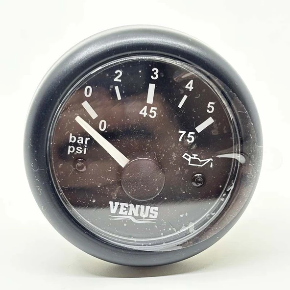 Marin Tip Yağ Saati Siyah Göstergeli ( 5 Bar 75 Psi ) ürün görseli