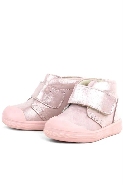 Rakerplus Yoohoo Hakiki Deri Pembe Simli Cırtlı Kız Bebek Bot - Resim 5