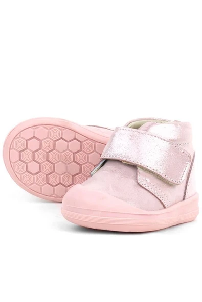 Rakerplus Yoohoo Hakiki Deri Pembe Simli Cırtlı Kız Bebek Bot - Resim 6