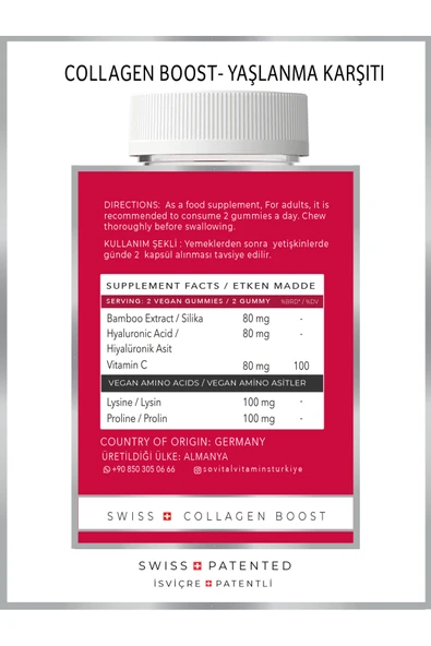 Sovital Red Carpet Yaşlanma Karşıtı Kolajen 60 Tablet - Resim 2