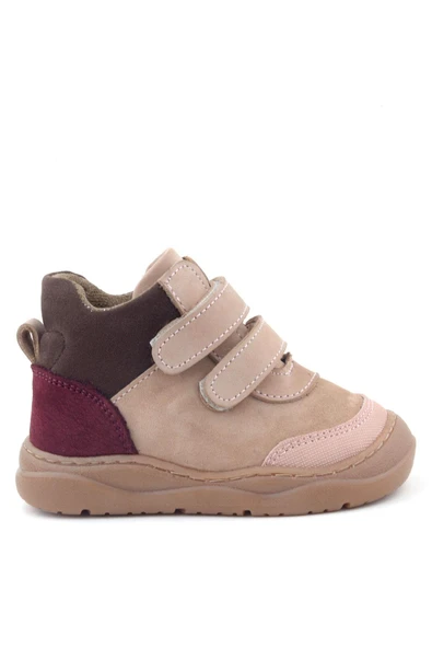 Rakerplus Hakiki Deri Pudra Pembe Cırtlı Çocuk Spor Bot - Resim 3