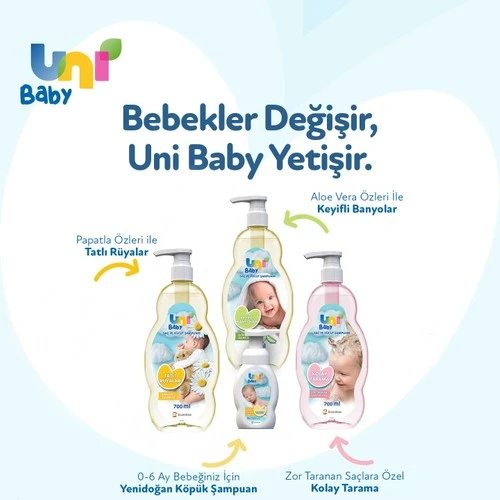 Uni Baby Boyasız Şampuan Kolay Tarama 700 ml - Resim 4
