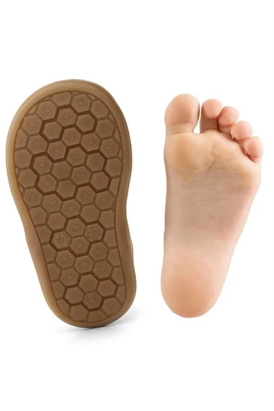 Rakerplus Yoohoo Hakiki Deri Kahverengi Cırtlı Unisex Bebek Bot - Resim 7