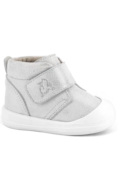 Rakerplus Yoohoo Hakiki Deri Beyaz Simli Cırtlı Unisex Bebek Bot - Resim 2