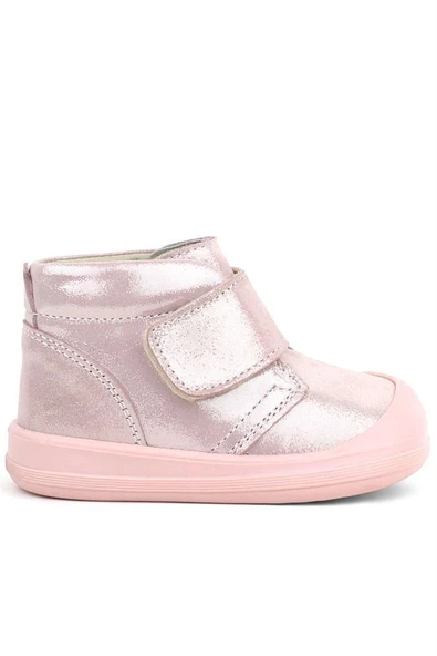 Rakerplus Yoohoo Hakiki Deri Pembe Simli Cırtlı Kız Bebek Bot - Resim 2