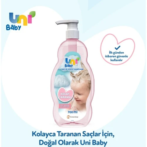 Uni Baby Boyasız Şampuan Kolay Tarama 700 ml - Resim 5