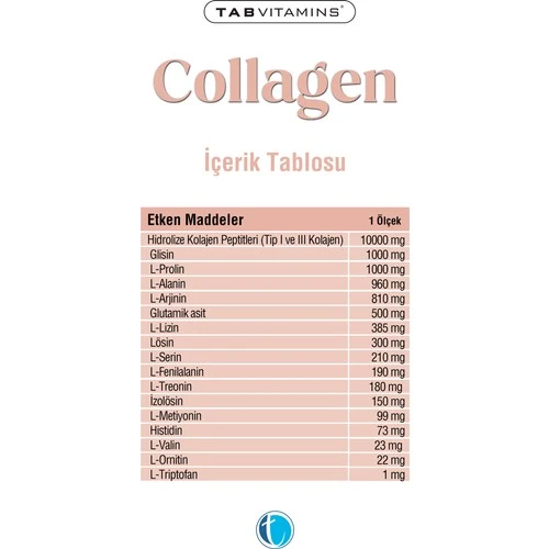 Tabvitamins Hidrolize Kollajen 30 Servis - Resim 3