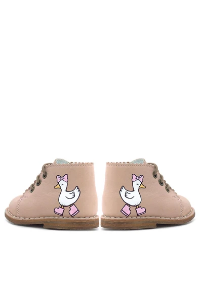 Rakerplus Tbons Özel Tasarım Handmade Hakiki Deri Pudra Kız Bebek Bot - Resim 9