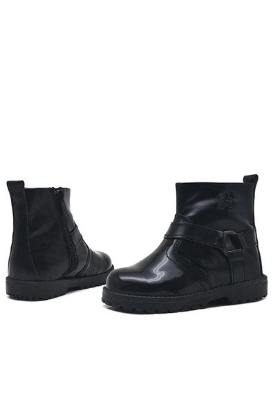 Rakerplus Chiron Hakiki Deri Siyah Rugan Fermuarlı Kız Bebek Bot - Resim 7