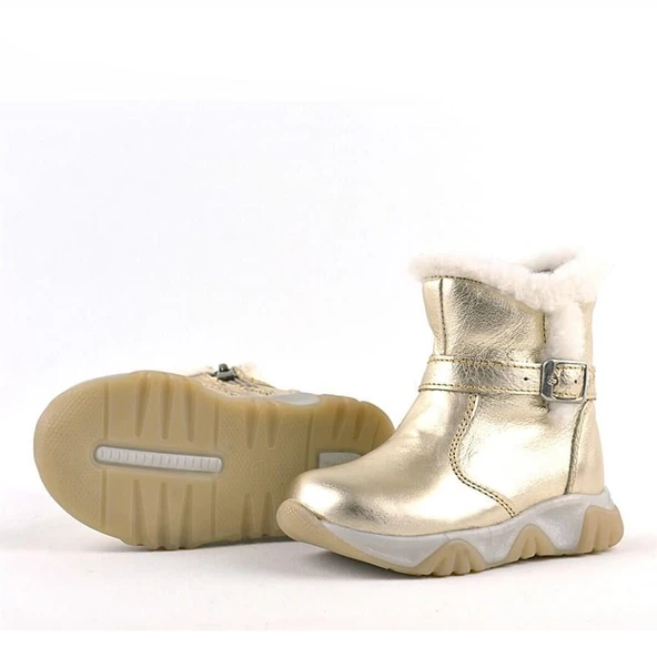 Rakerplus Deriden Parlak Altın Rengi Bebek ve Çocuk Bot - Resim 4