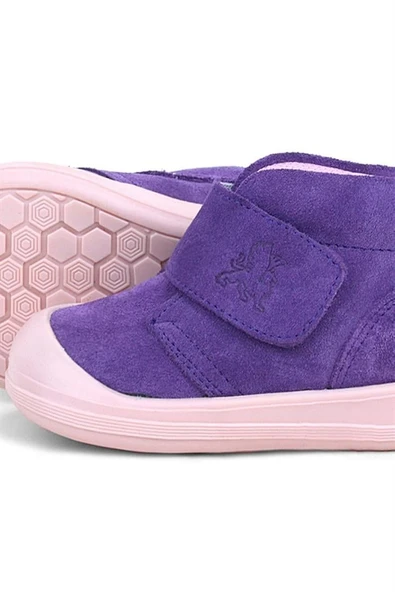 Rakerplus Yoohoo Hakiki Deri Mor Pudra Cırtlı Kız Bebek Bot - Resim 8
