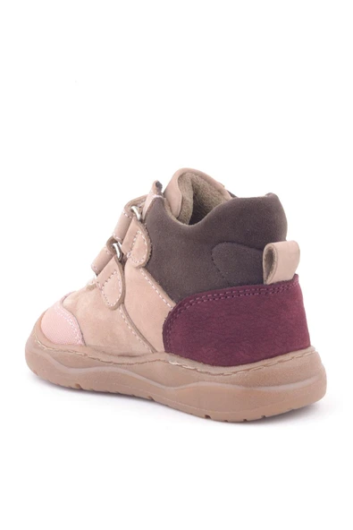 Rakerplus Hakiki Deri Pudra Pembe Cırtlı Çocuk Spor Bot - Resim 4