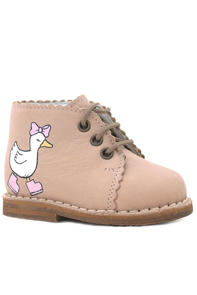 Rakerplus Tbons Özel Tasarım Handmade Hakiki Deri Pudra Kız Bebek Bot - Resim 2