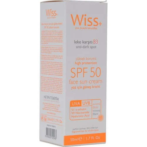 Wiss+ Leke Karşıtı Yüz Güneş Kremi SPF50 50 ml ürün görseli