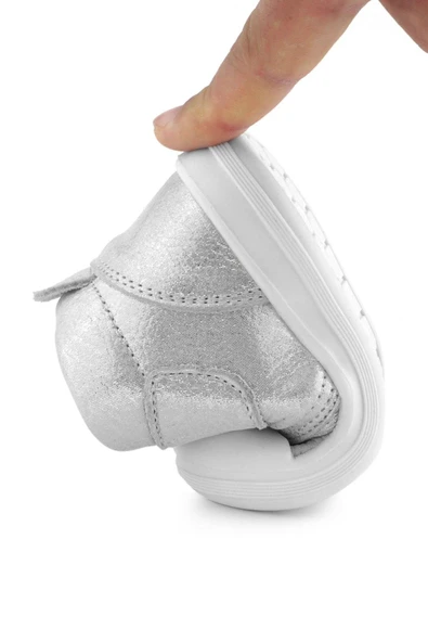 Rakerplus Yoohoo Hakiki Deri Beyaz Simli Cırtlı Unisex Bebek Bot - Resim 9