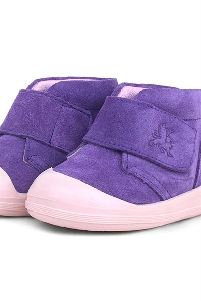 Rakerplus Yoohoo Hakiki Deri Mor Pudra Cırtlı Kız Bebek Bot - Resim 7