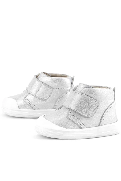 Rakerplus Yoohoo Hakiki Deri Beyaz Simli Cırtlı Unisex Bebek Bot - Resim 6