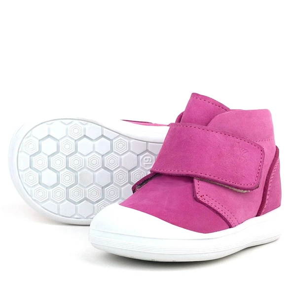 Rakerplus Yoohoo Hakiki Deri Pembe Beyaz Cırtlı Kız Bebek Bot - Resim 6