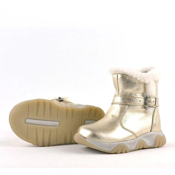 Rakerplus Deriden Parlak Altın Rengi Bebek ve Çocuk Bot - Resim 12