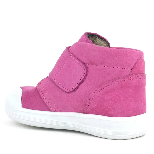 Rakerplus Yoohoo Hakiki Deri Pembe Beyaz Cırtlı Kız Bebek Bot - Resim 4